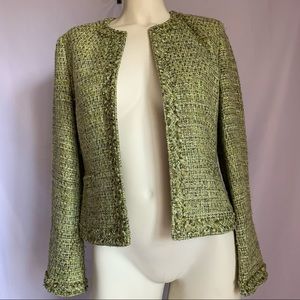 Talbots women’s tweed blazer in green Size 2